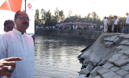 যমুনা নদীর তীর সংরক্ষণ বাঁধে ফের ধ্বস; দ্রুত সংস্কারের আশ্বাস দিলেন এমপি স্বপন