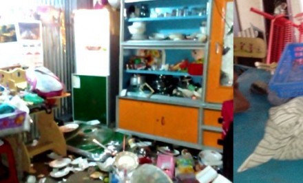 শাহজাদপুরে বাড়িঘর ভাংচুর ও লুটপাট করেছে দুর্বৃত্তরা