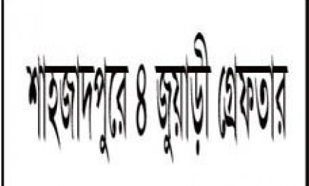 শাহজাদপুরে ৪ জুয়াড়ী গ্রেফতার
