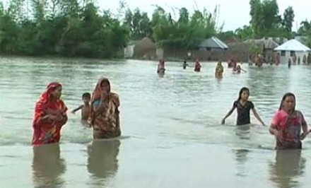 বেলকুচিতে কমছে পানি বাড়ছে দূর্ভোগ