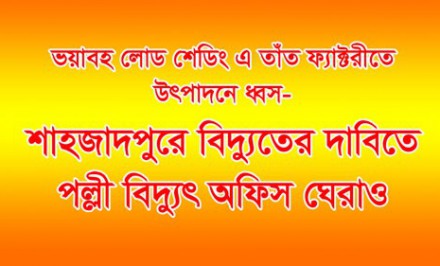 শাহজাদপুরে বিদ্যুতের দাবিতে পল্লী বিদ্যুৎ অফিস ঘেরাও