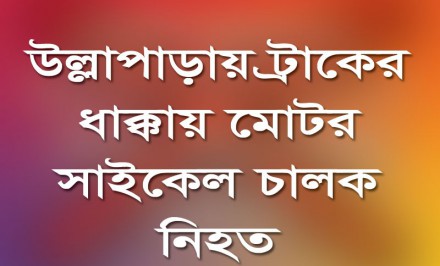 উল্লাপাড়ায় ট্রাকের ধাক্কায় মোটর সাইকেল চালক নিহত, অপর আরোহী আহত