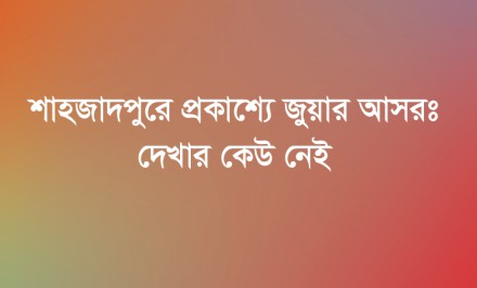 শাহজাদপুরে প্রকাশ্যে জুয়ার আসরঃ দেখার কেউ নেই