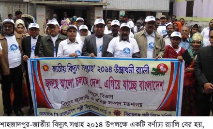 শাহজাদপুরে জাতীয় বিদ্যুৎ সপ্তাহ উৎযাপন উপলক্ষে র‌্যালি ও সমাবেশ