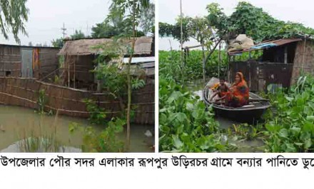 শাহজাদপুরে বন্যা পরিস্থিতির  অবনতি- পানিবন্দী পরিবারগুলো সংকটে